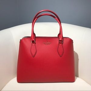 Kate Spade red leather tote bag